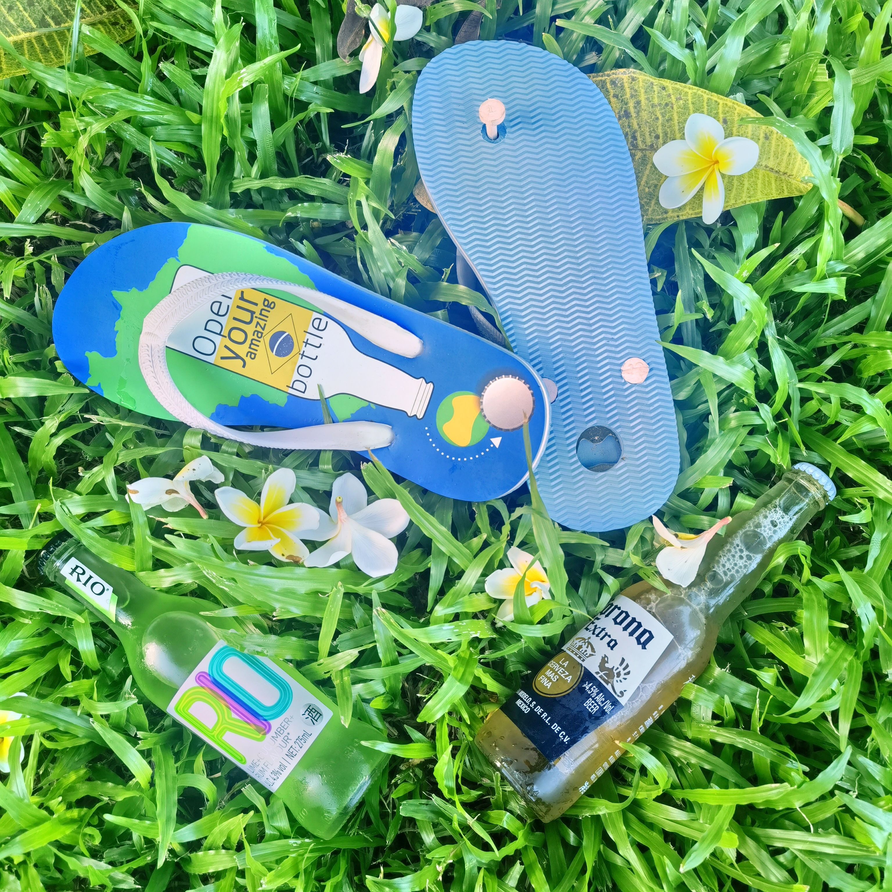 Bottle Opener Flip Flops Country Flags