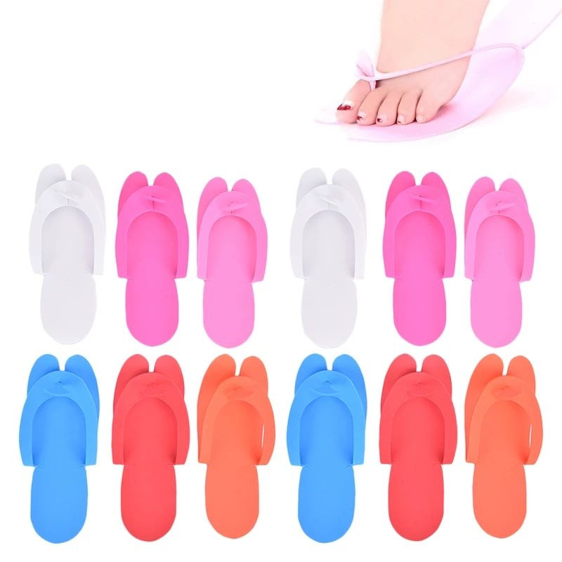 Multicolour Disposable Rubber Flip Flops With Toe Groves